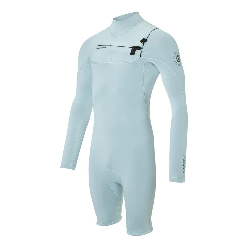 Wizard 3/2 Shorty L/S GBS FZ - C5 Light grey-blue