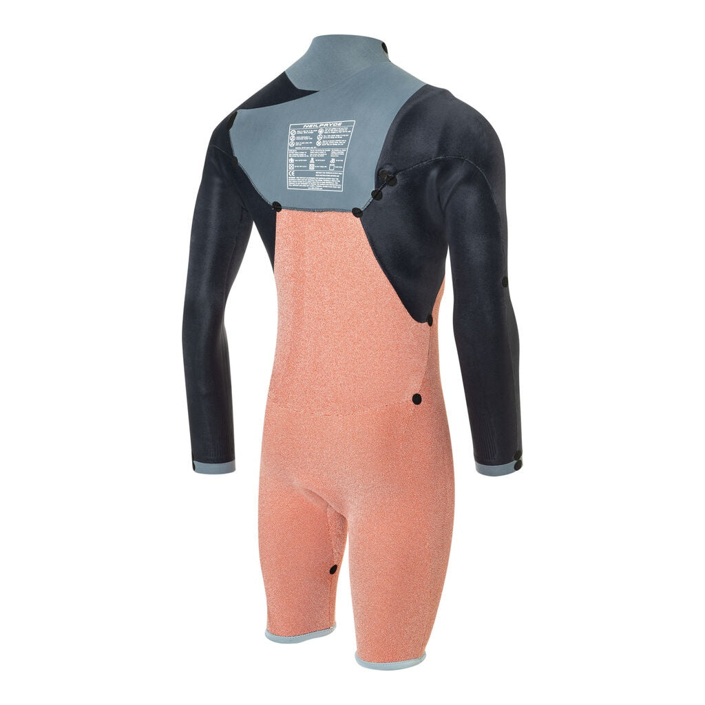 Wizard 3/2 Shorty L/S GBS FZ - C5 Light grey-blue