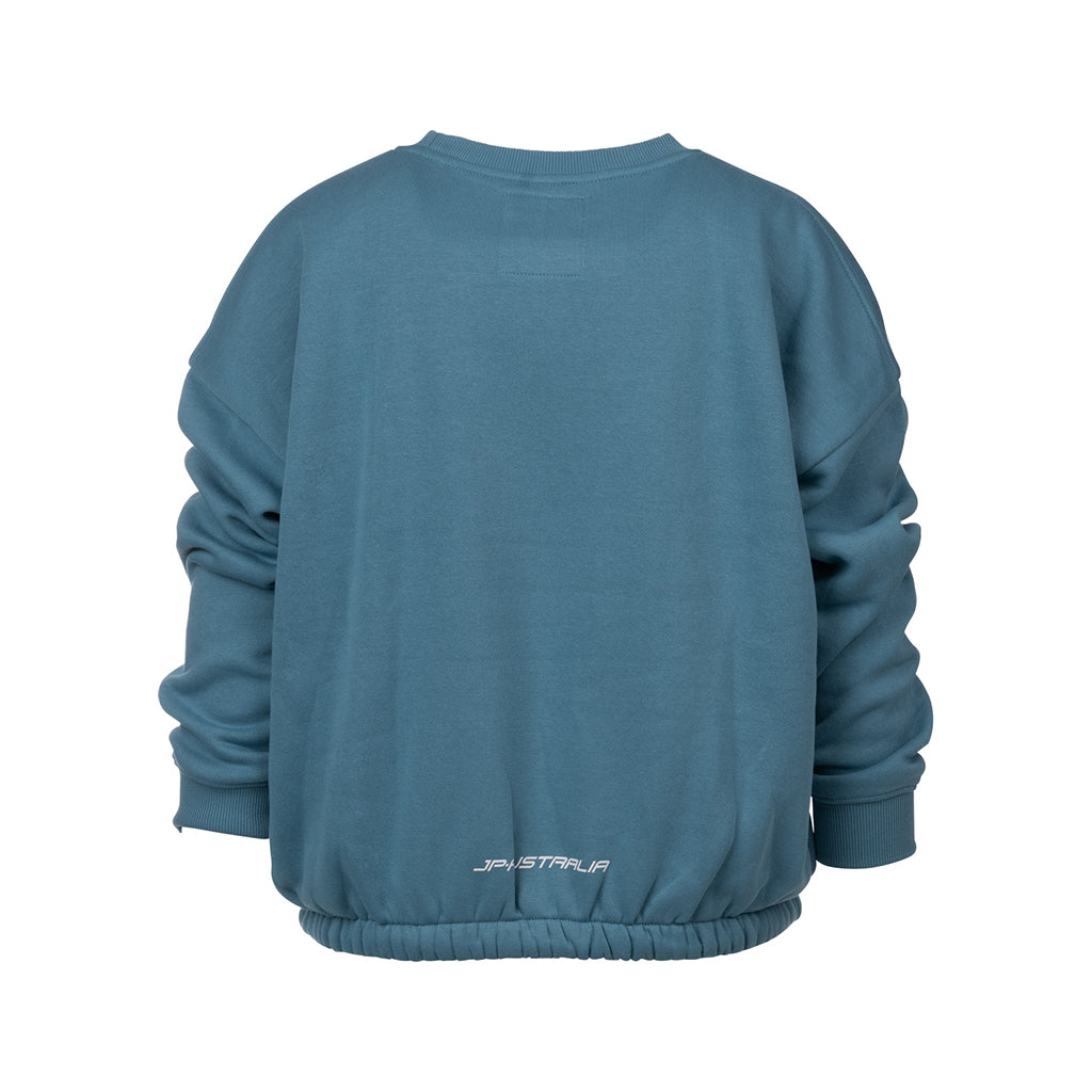 Womens Sweater White / Peacock Blue